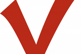 Ausschnitt des Verso-Logos - Haken in rot